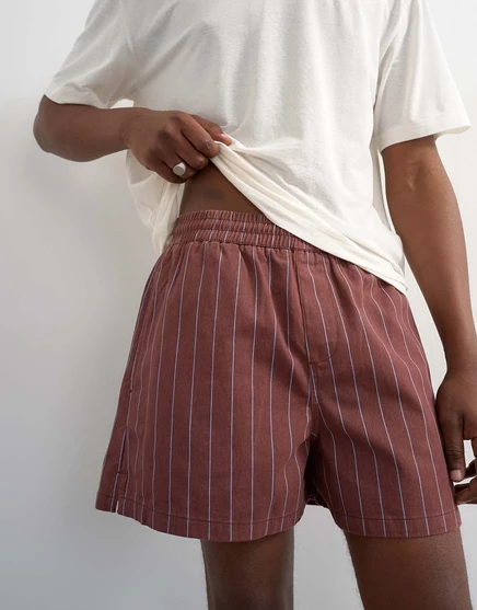 Шорты в полоску Topman micro fit коричневого цвета