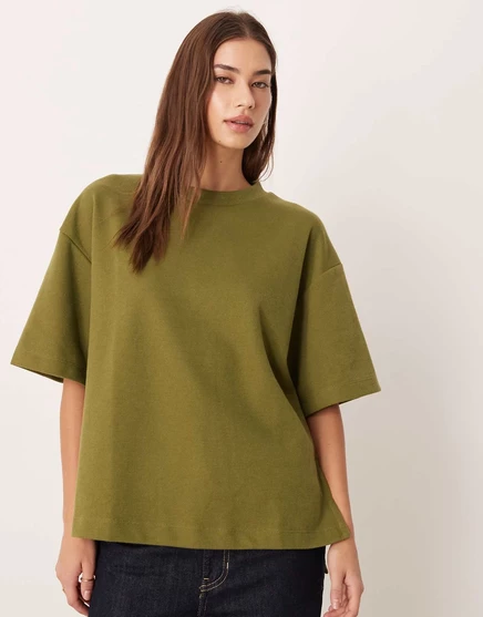 Женская футболка ASOS Design свободного кроя, хаки
