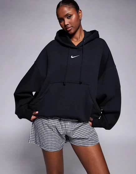Женское худи Nike Phoenix Fleece оверсайз, черное