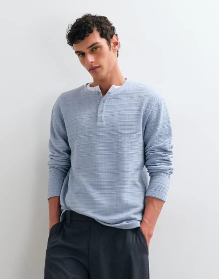 Мужская футболка ASOS Design с длинным рукавом, синяя
