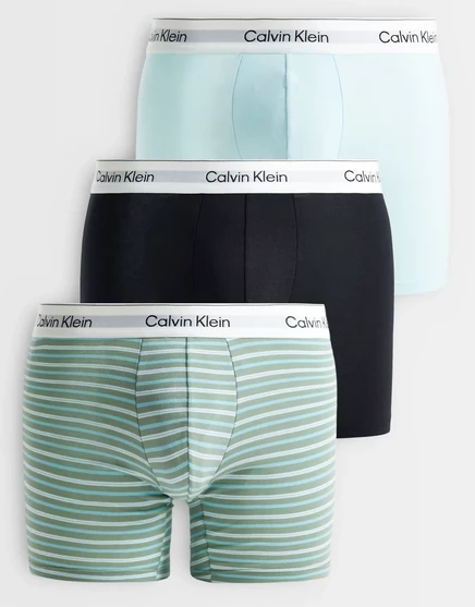Мужские боксер-брифы Calvin Klein, 3 шт., черный/полоска/аква