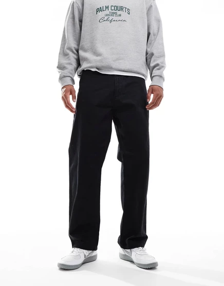 Рабочие брюки свободного покроя Jack &Jones черного цвета black