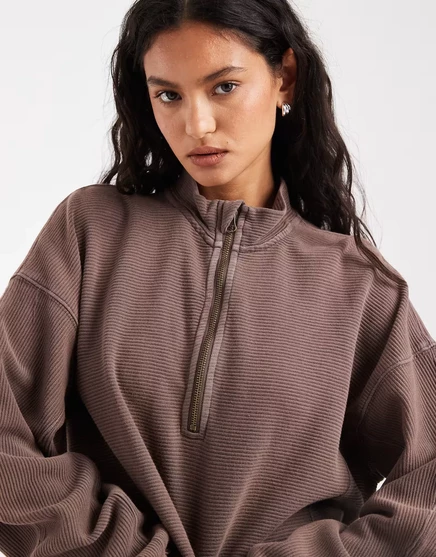 Свитер на молнии Free People Celeste quarter цвета мокачино мокко