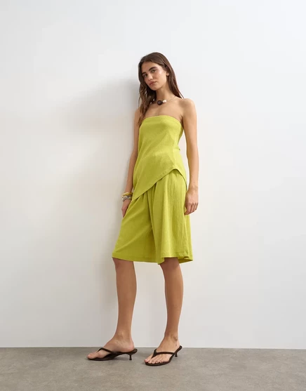 Женские шорты TopShop текстурированные, зеленые