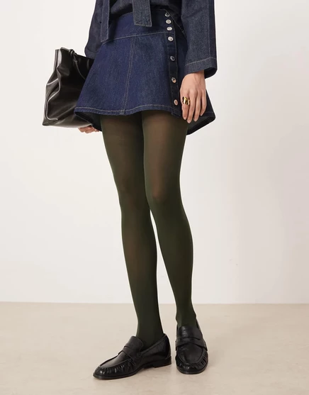 Колготки ASOS DESIGN из 40 денье темно-зеленого цвета dark green
