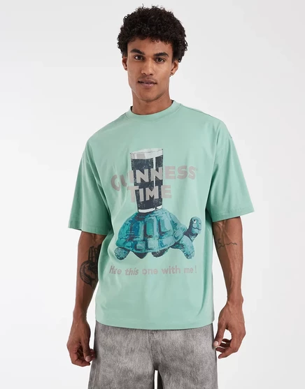 Мужская футболка ASOS Design Guinness оверсайз, зеленая