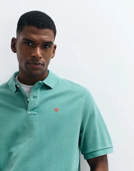 Мужское поло Abercrombie & Fitch с логотипом, зеленое
