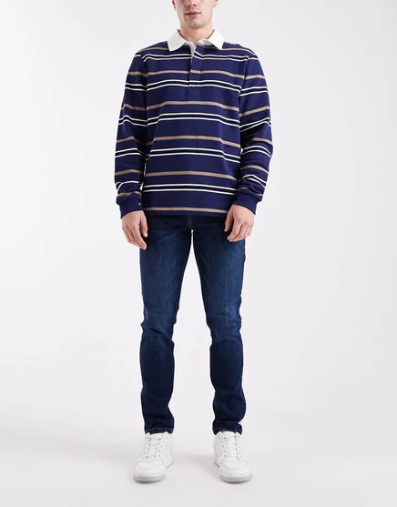 Темные джинсы узкого кроя Only & Sons Loom dark blue denim
