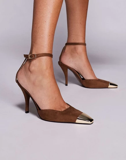 Туфли на высоком каблуке ASOS DESIGN Pride с закрытым носком из замши цвета мокко moose suedette mocha moose suedette