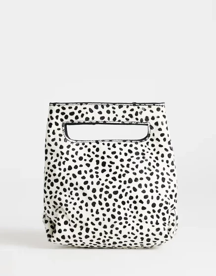 Женская сумка TopShop Stella кожаная с ворсом, черно-белая