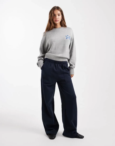 Спортивные брюки Mango Teen soft touch темно-синего цвета для подростков  navy