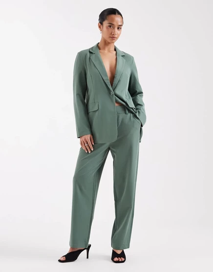 Женские прямые брюки Vero Moda Petite, зеленые