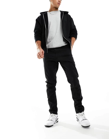 Брюки-чиносы Jack &Jones Intelligence slim fit черного цвета  black
