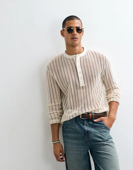 Мужская футболка ASOS Design, длинный рукав, бежевая