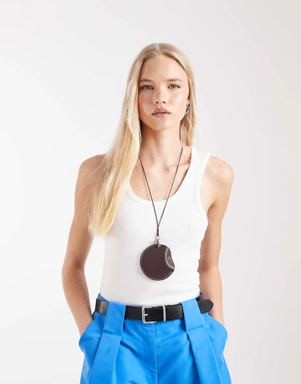 Белая майка с круглым вырезом в рубчик и плотной вязкой ASOS DESIGN DESIGN белого цвета white