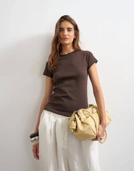 Женская футболка Topshop Everyday, шоколадная