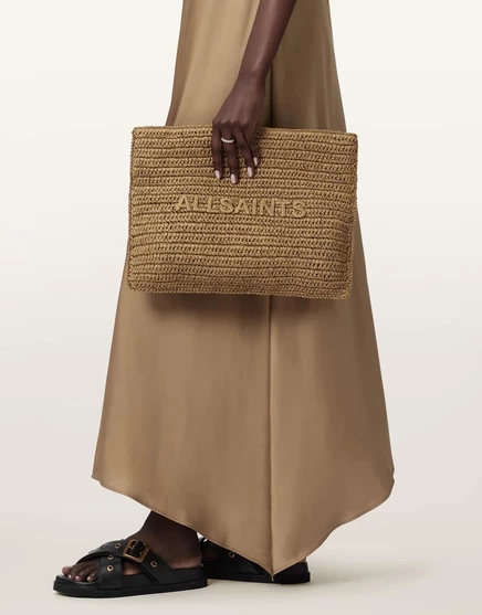 Женский клатч AllSaints Bettina плетеный, бисквитный