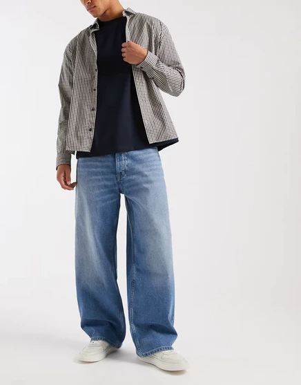 Мужские джинсы Tommy Jeans Theo бэгги, средне-синие