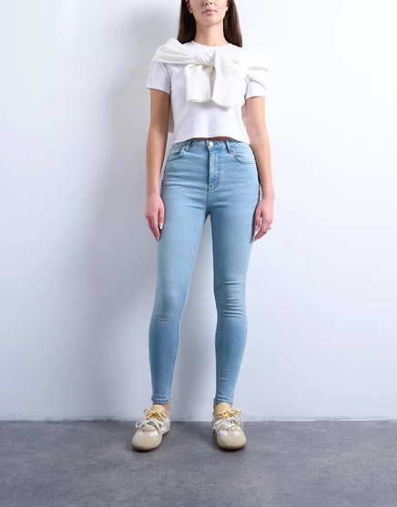 Обтягивающие джинсы с высокой посадкой от Topshop Hourglass Jamie в отбеливающем цвете bleach