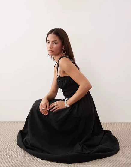 Женское пляжное платье ASOS Petite Faith макси, черное