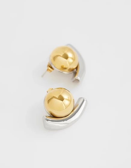Серьги-гвоздики Topshop Diana из нержавеющей стали в золоте и серебре gold &silver