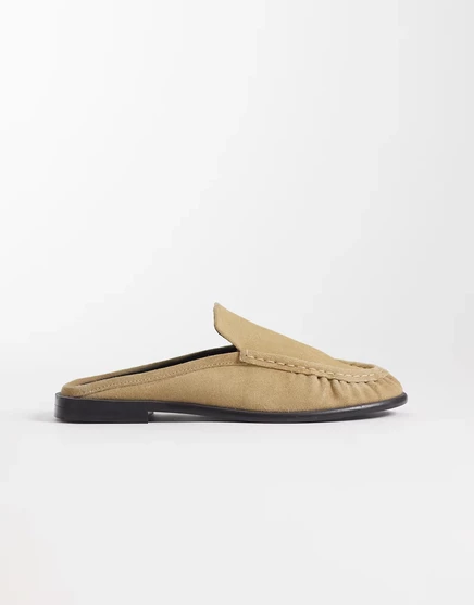 Женские мюли‑лоферы ASOS Design Wide Fit Mystique, замшевые, песочные