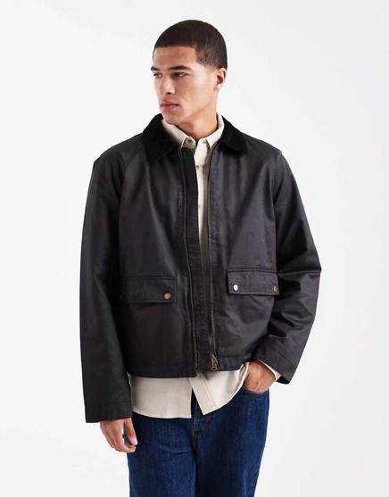 Восковая куртка Jack &Jones черного цвета black
