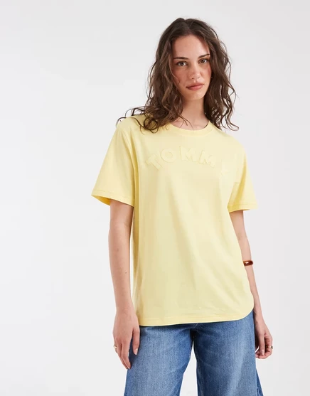 Женская футболка Tommy Jeans с логотипом varsity, желтая