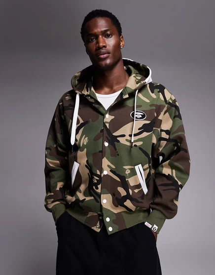 Толстовка с капюшоном на пуговицах Aape by A Bathing Ape с камуфляжным принтом multi