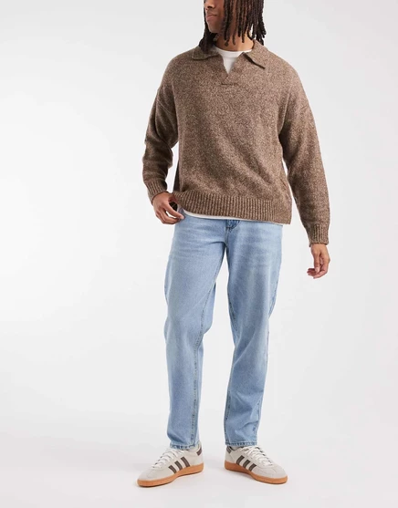 Мужские зауженные джинсы ASOS Design, светло-голубые