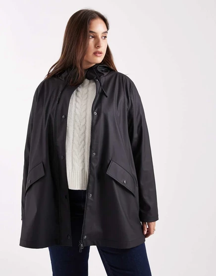 Черный плащ с капюшоном ONLY Curve  black