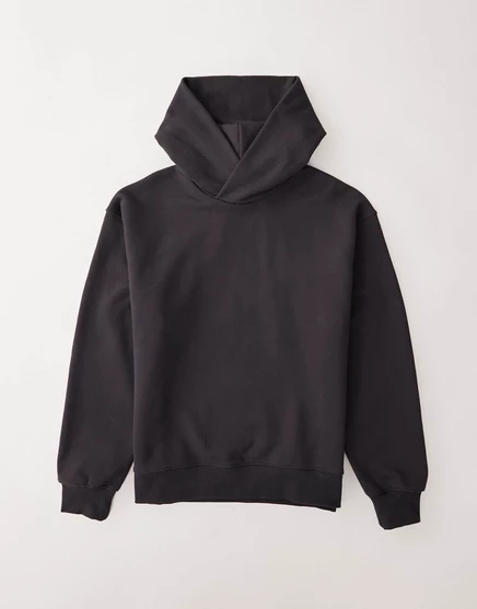 Толстовка ASOS COLLECTIVE AC-T-2572 signature fit heavyweight с капюшоном цвета древесного угля black hole