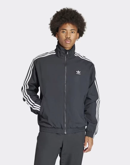 Черная спортивная куртка с плетеной молнией Firebird adidas Originals black