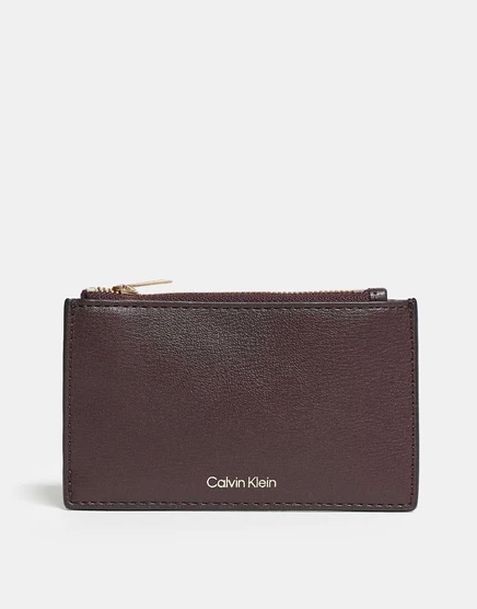 Бордовая сумочка на молнии с логотипом Calvin Klein red