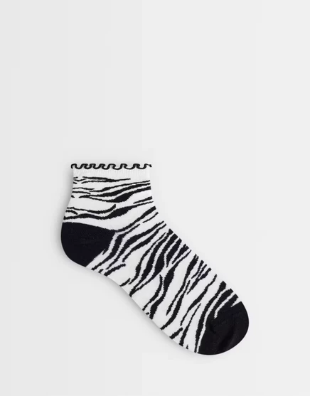 Женские носки ASOS Design с рюшей, зебровый принт