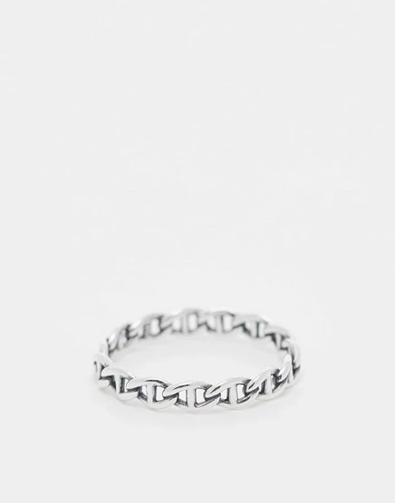 ДИЗАЙНЕРСКОЕ кольцо-цепочка из стерлингового серебра ASOS DESIGN в серебре silver