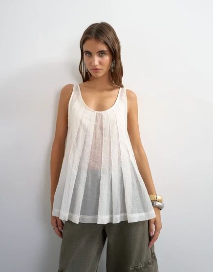 Прозрачная майка без рукавов с завязками от Topshop белого цвета white