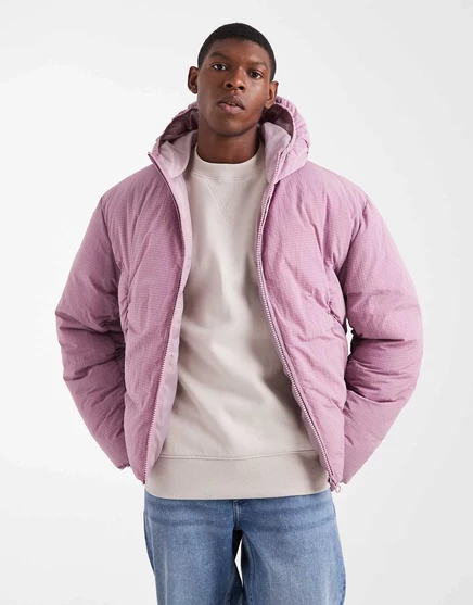 Дизайнерский пуховик ASOS розового цвета, окрашенный в стираный цвет pink