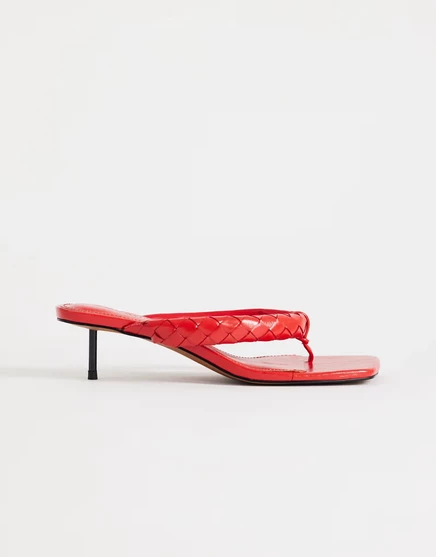 Женские сандалии Topshop Emily на тонком каблуке, красные