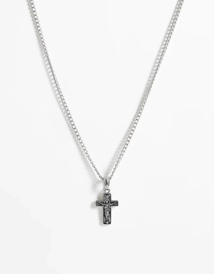 Мужская цепочка ASOS Design Saint Cross, серебристая