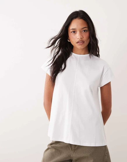 Женский топ ASOS Design с короткими рукавами, белый
