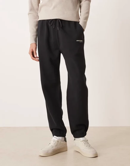 Мужские джоггеры Abercrombie & Fitch с логотипом, черные