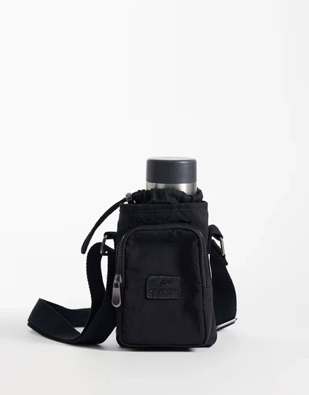 Мужская сумка для бутылки через плечо ASOS Design, черная