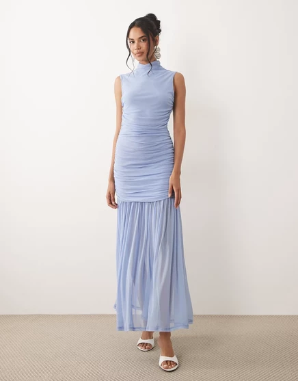 Женское платье ASOS Design с драпировкой, нежно-голубое