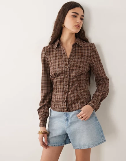 Женская рубашка Miss Selfridge Tailored, в клетку