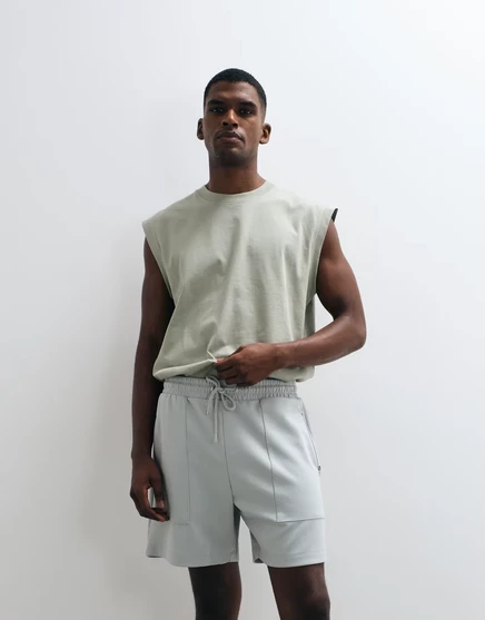 Мужские шорты ASOS Design трикотажные с молниями, серые