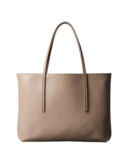 Коричневая сумка-тоут с логотипом Calvin Klein на всем протяжении desert taupe aop