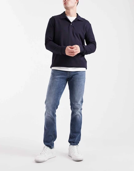 Сине-серые джинсы узкого кроя Only & Sons Loom  dark blue denim