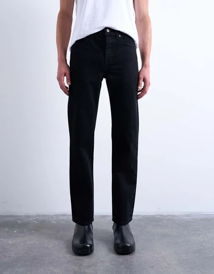Жесткие джинсы с прямыми штанинами Topman черного цвета black