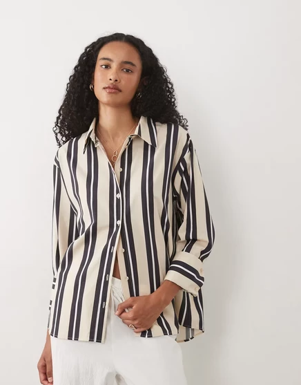 Женская рубашка ASOS Design в желтую полоску, свободного кроя